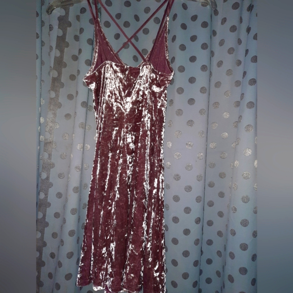 AMERICAN EAGLE OUTFITTERS Velour Strappy Mini Dress XS - Picture 6 of 14